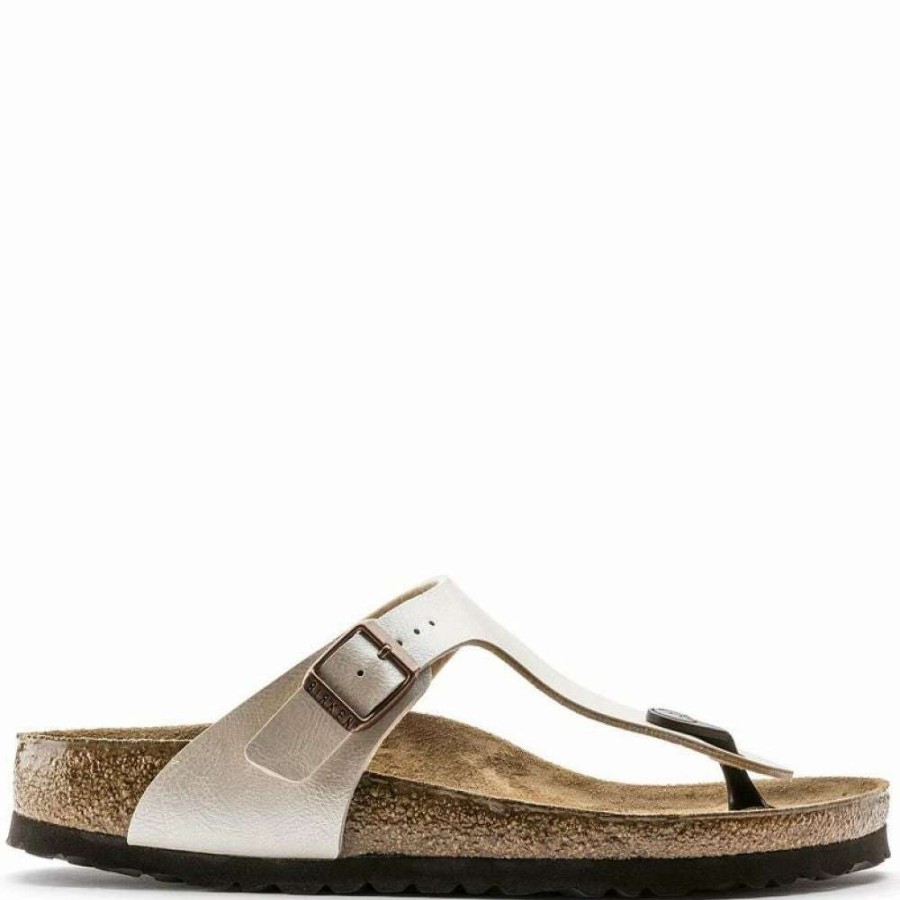 Strap Sandals * | Birkenstock Gizeh Birko-Flor Graceful In Pearl