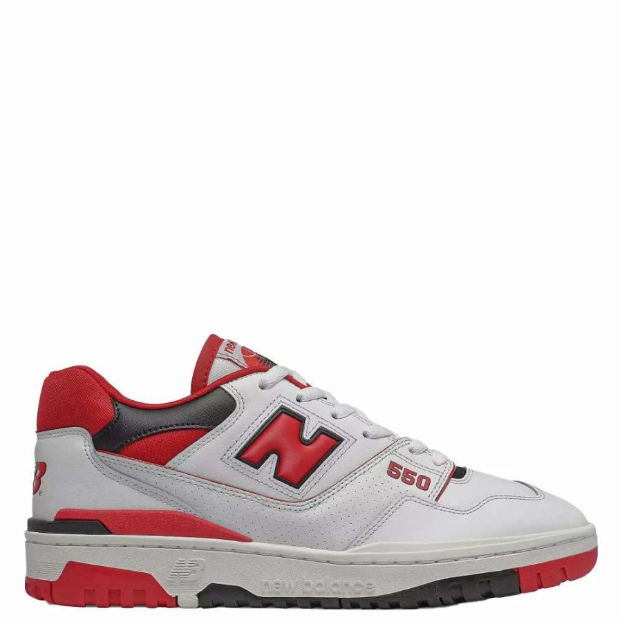 Low Top * | New Balance Men'S 550 In White With Team Red