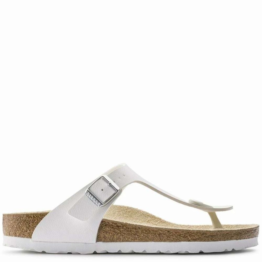 Strap Sandals * | Birkenstock Gizeh Birko-Flor In White