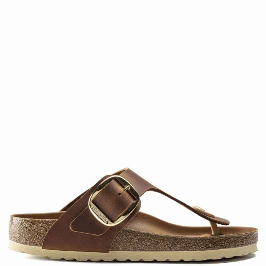 Strap Sandals * | Birkenstock Women'S Gizeh Big Buckle Leather In Cognac