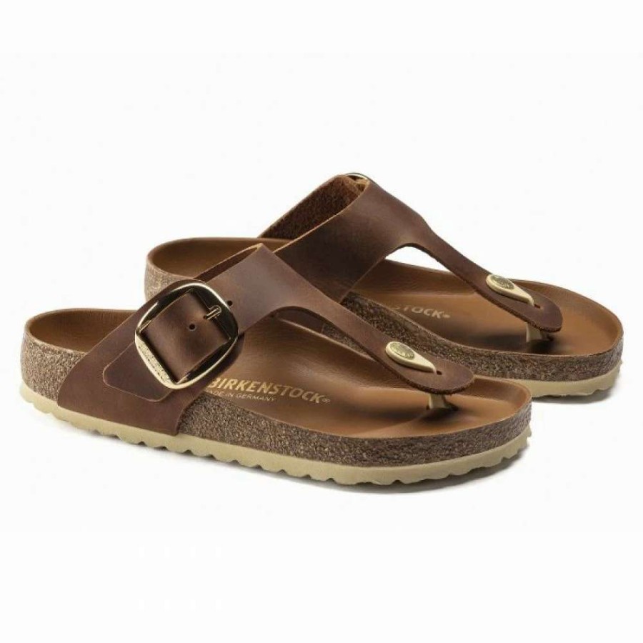 Strap Sandals * | Birkenstock Women'S Gizeh Big Buckle Leather In Cognac