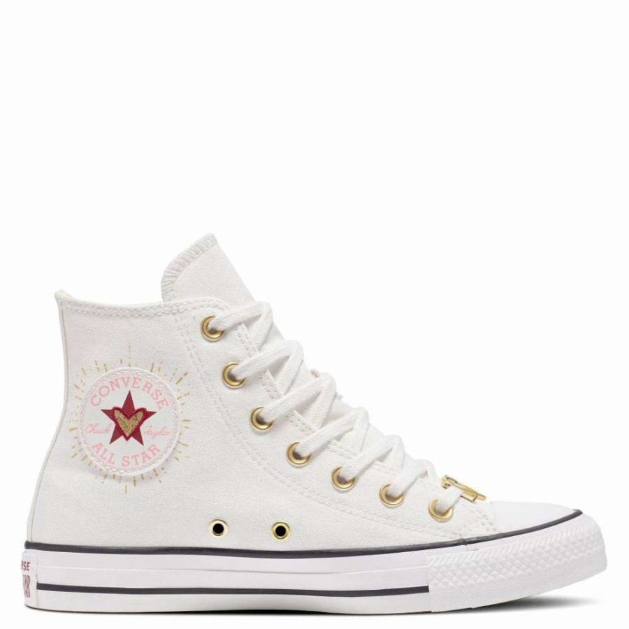 High Top * | Converse Women'S Chuck Taylor All Star Hi Hearts In Vintage White/White