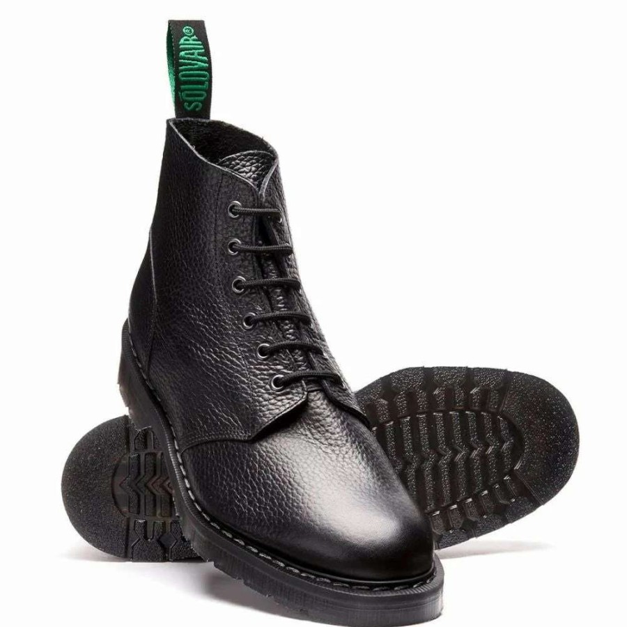 Ankle Boots * | Solovair 6 Eye Astronaut Boot In Black Grain