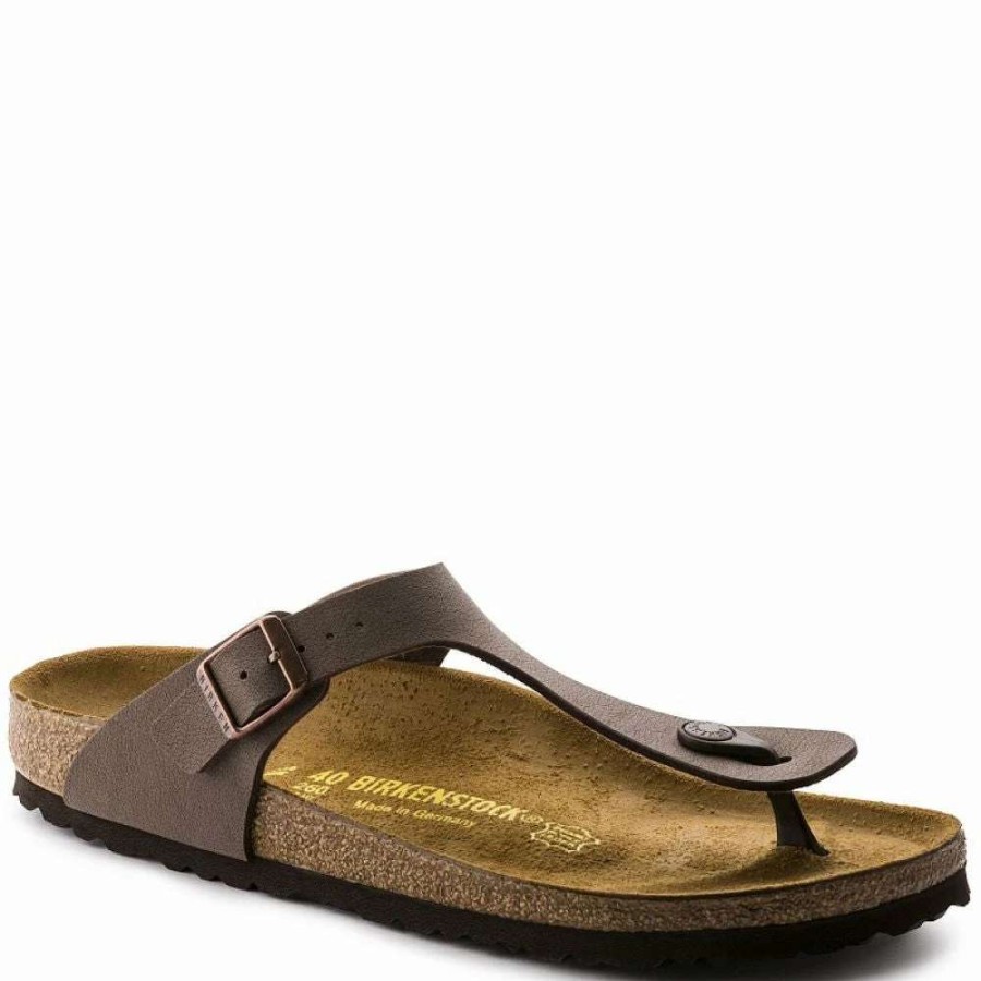 Strap Sandals * | Birkenstock Gizeh Birko-Flor In Nubuck Mocha (Narrow Width)