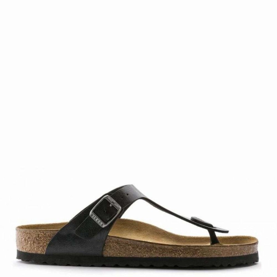 Strap Sandals * | Birkenstock Gizeh Birko-Flor Graceful In Licorice