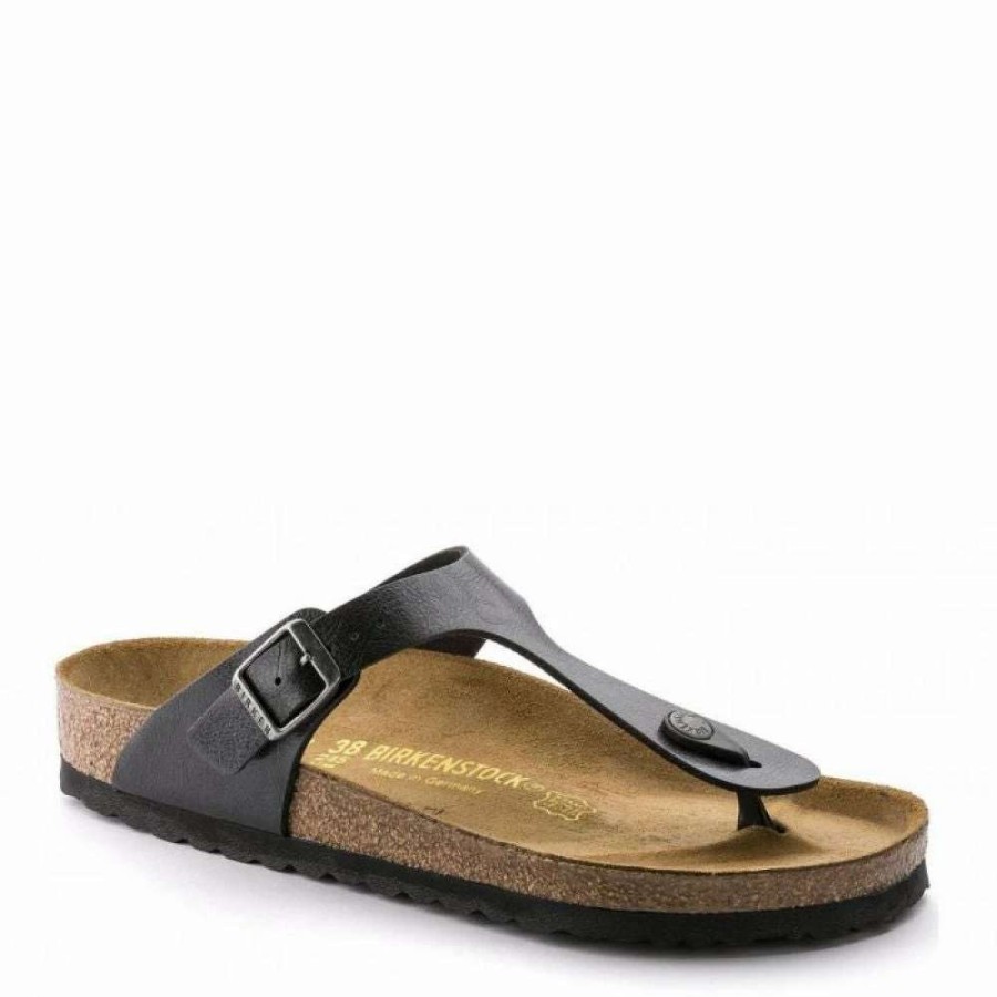 Strap Sandals * | Birkenstock Gizeh Birko-Flor Graceful In Licorice