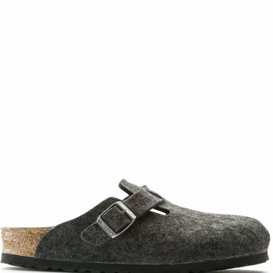 Outdoor * | Birkenstock Boston Wool Felt In Anthracite (Narrow Width)