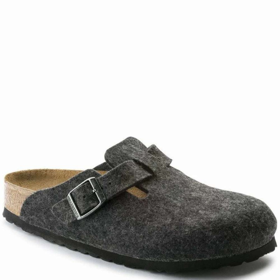 Outdoor * | Birkenstock Boston Wool Felt In Anthracite (Narrow Width)