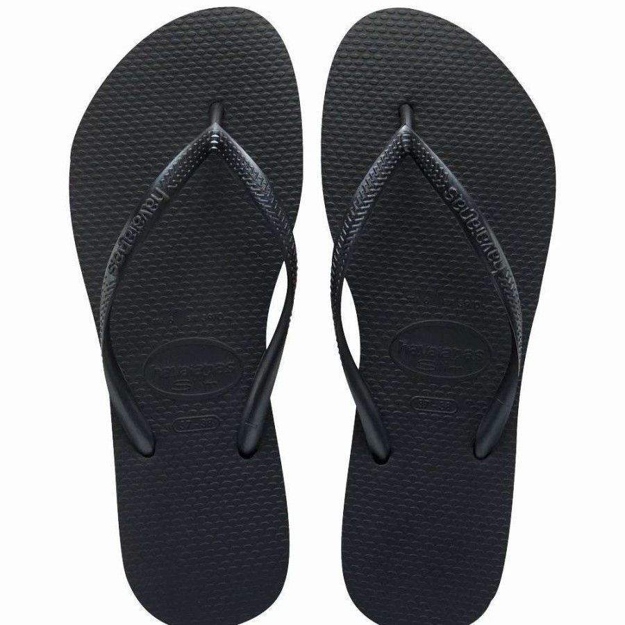 Flip-Flops * | Havaianas Women'S Slim Flip Flop In Black