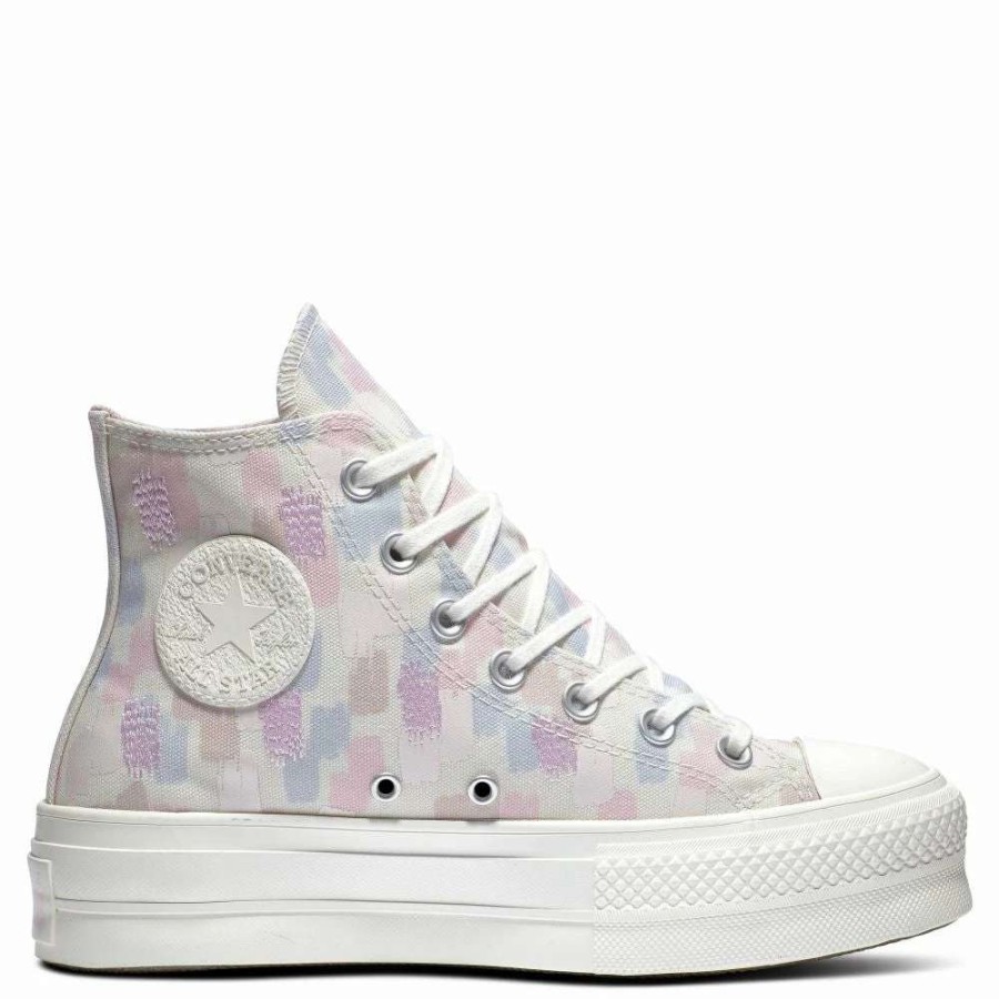 High Top * | Converse Women'S Chuck Taylor All Star Lift Platform Hi Inked In Egret/Gravel/Lt Arctic Pink