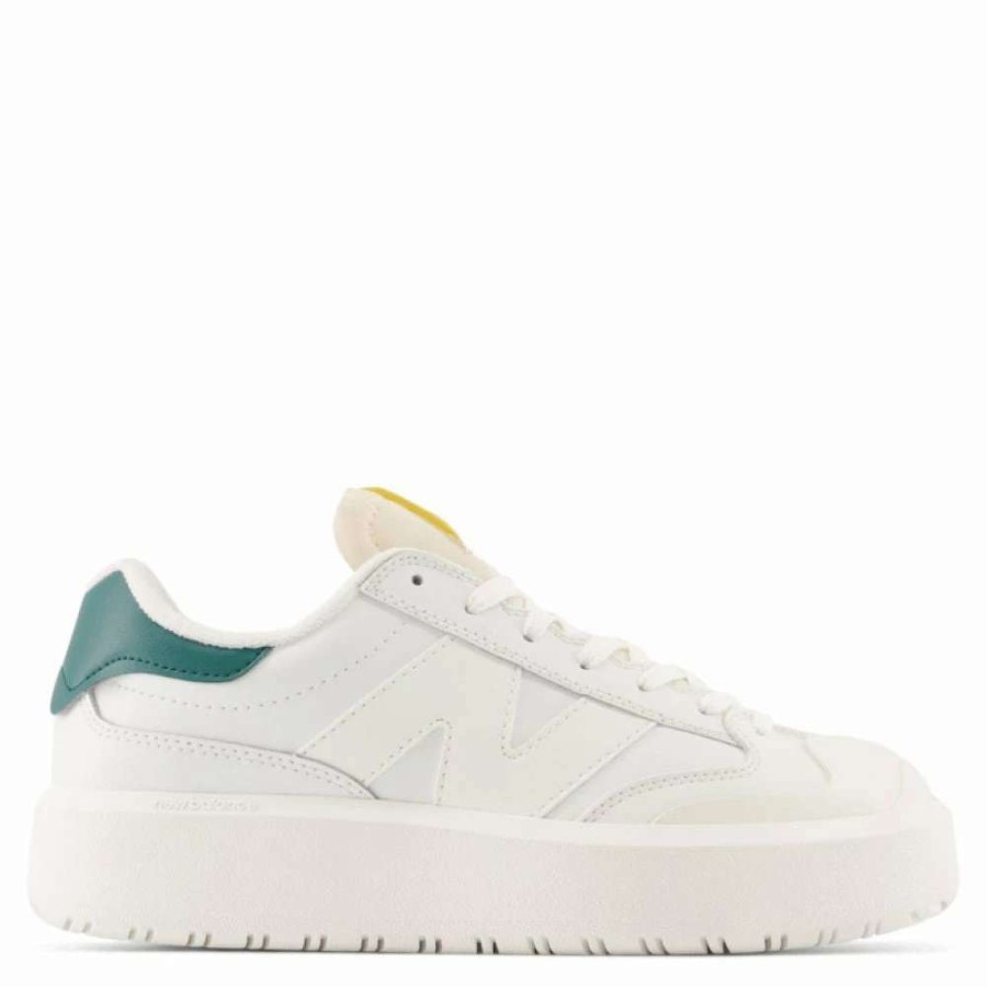 Low Top * | New Balance Ct302 In White With Vintage Teal And Maize