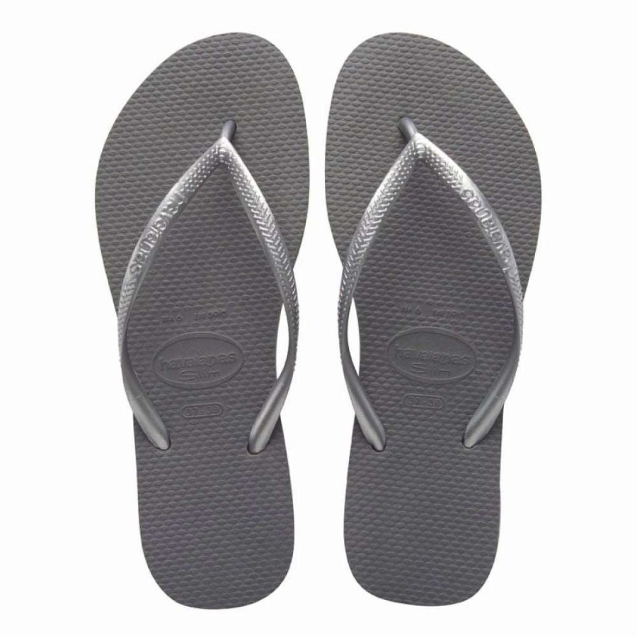 Flip-Flops * | Havaianas Women'S Slim Flip Flop In Steel Grey