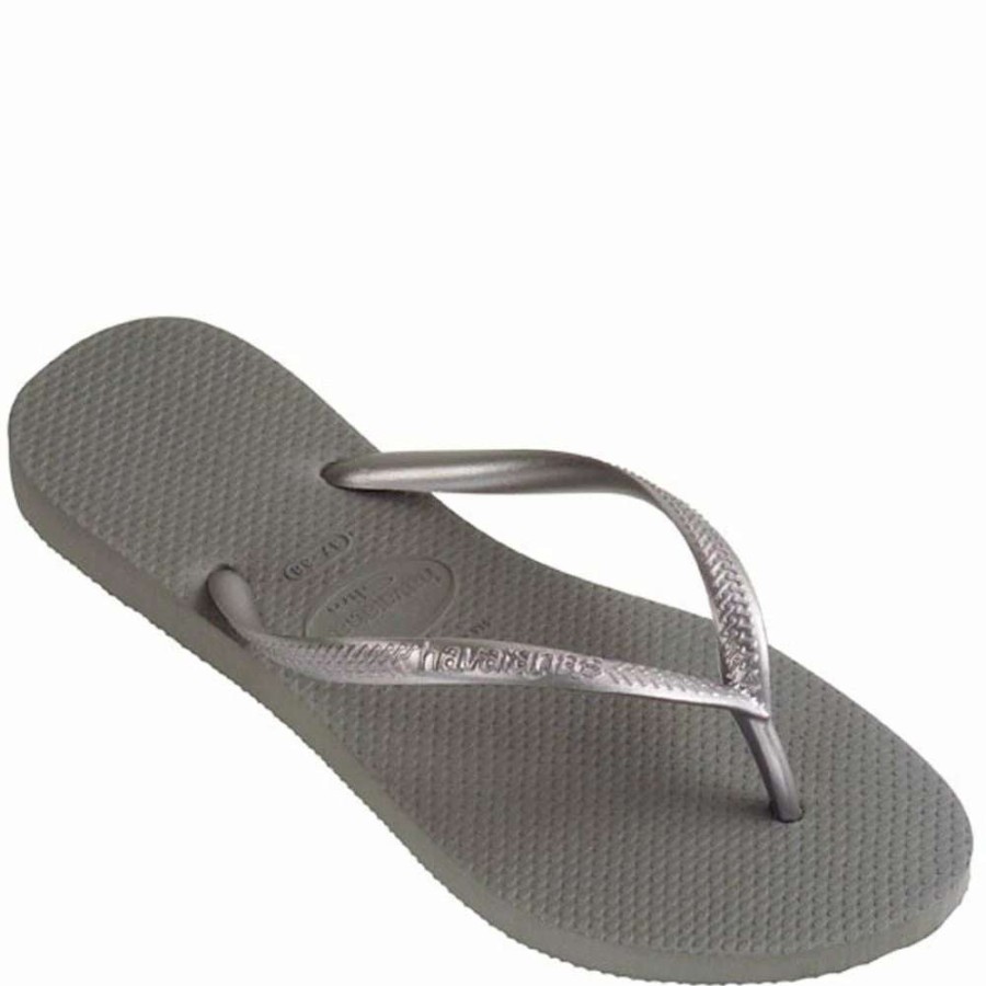 Flip-Flops * | Havaianas Women'S Slim Flip Flop In Steel Grey